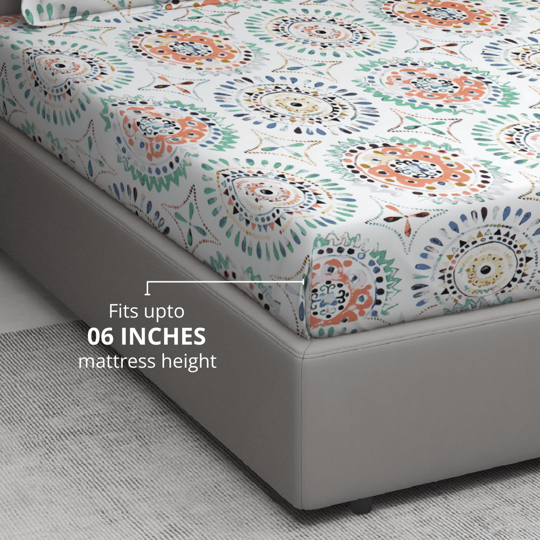 cotton fitted bedsheet fits mattress up to 6 inches