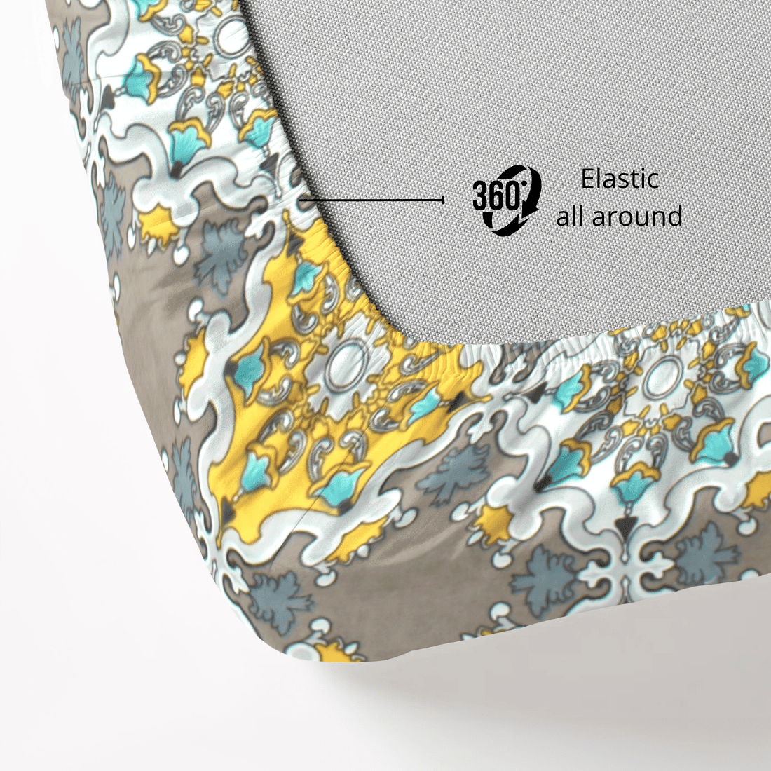 Bedsheet elastic all around feature 