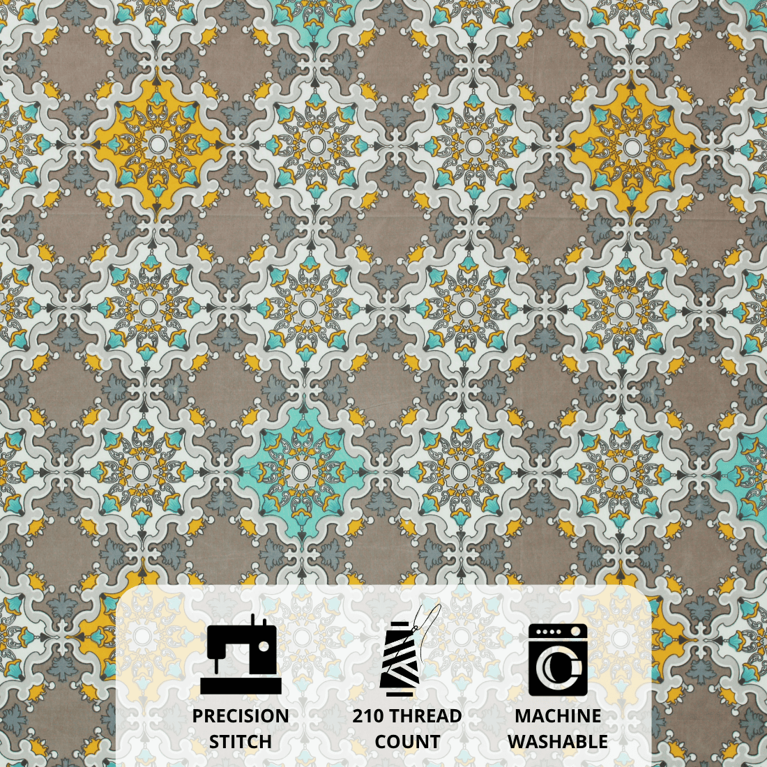Close up of Damask Fitted bedsheet design