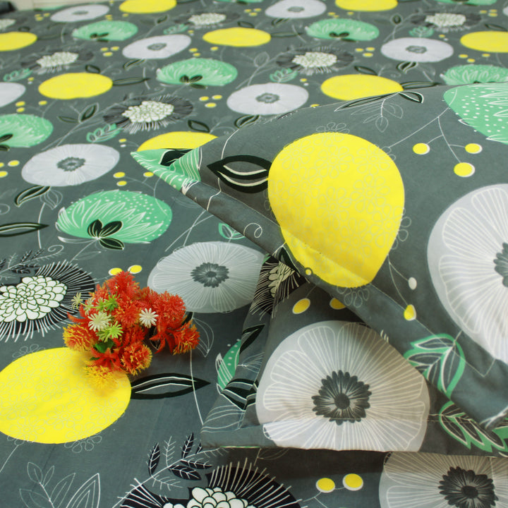 floral cotton fitted bedsheet and pillow covers