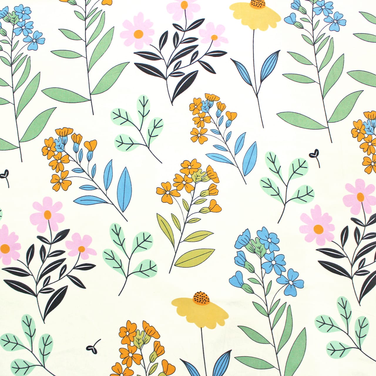 Soft Cotton Floral Print 210 TC Fitted Bedsheet In Multicolor At Best Prices