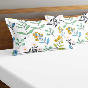 Soft Floral Print Pillow Cover Set In Multicolor Online At Best prices(2 Pcs)