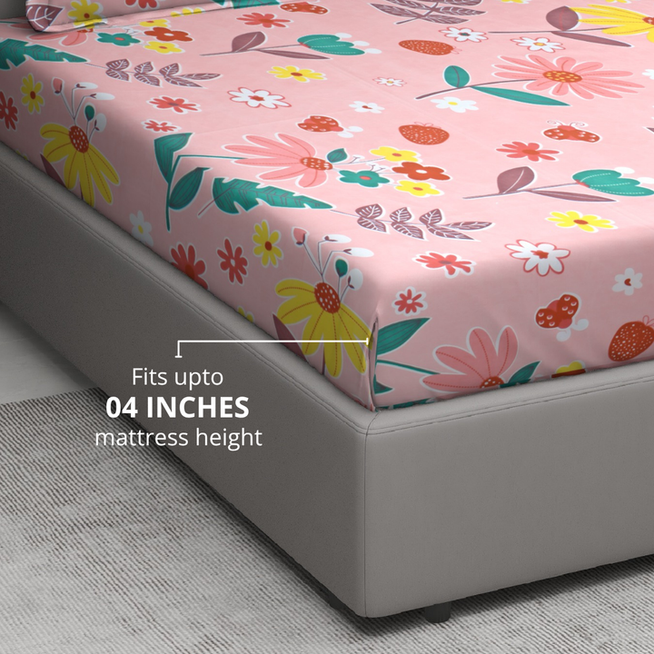 Fitted Bedsheet Fits Upto  04 Inches 