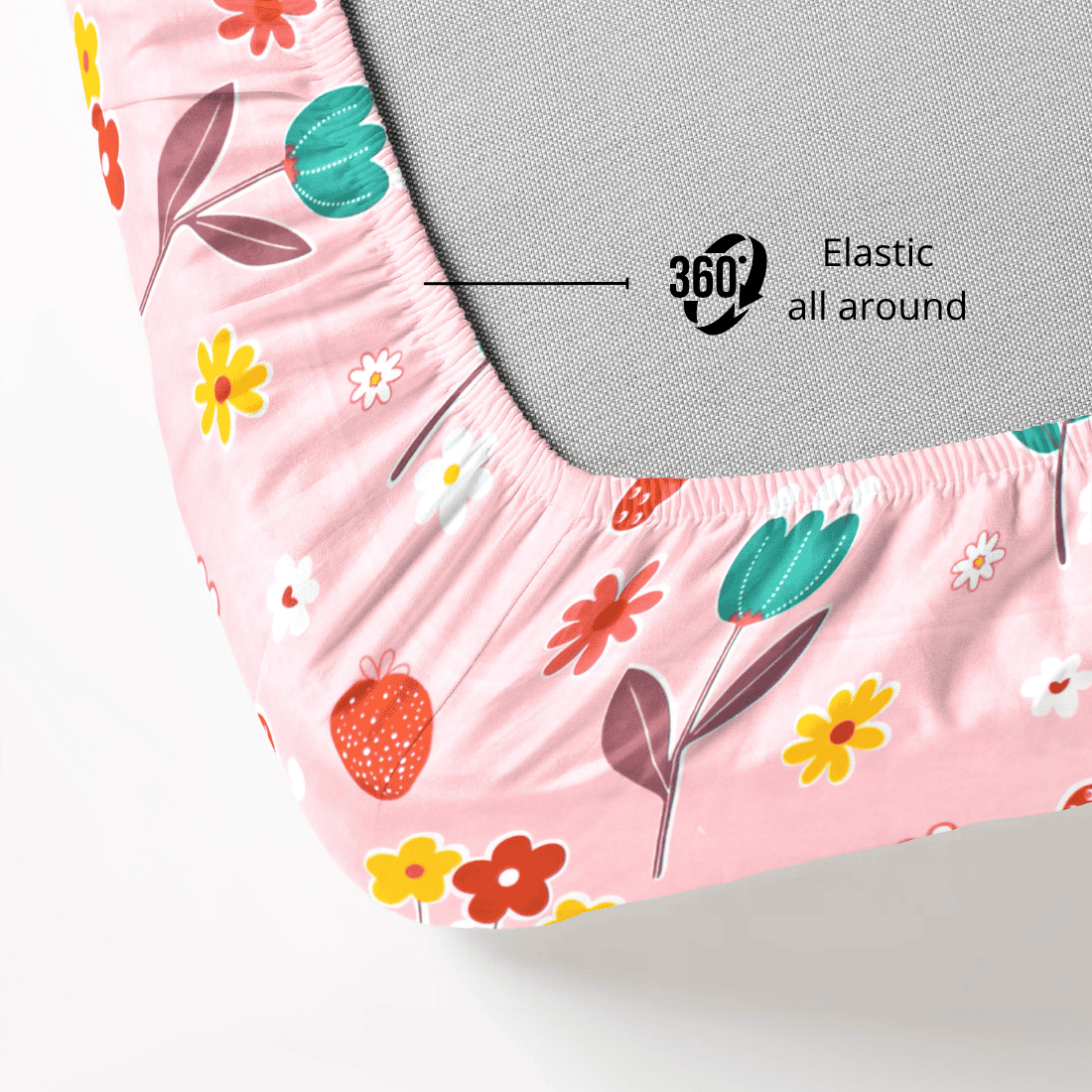 Elastic fitted bedsheet all Around