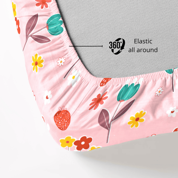 Elastic fitted bedsheet all Around