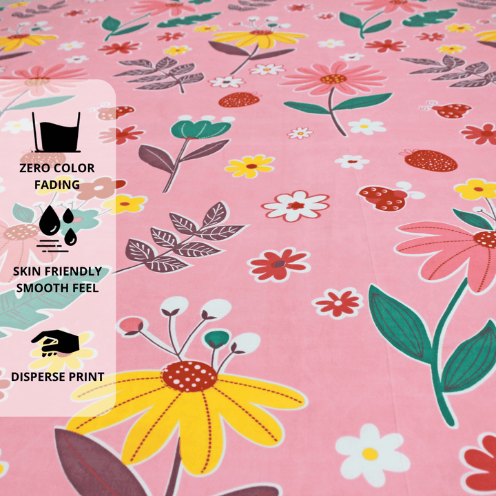 Floral cotton bedsheet design