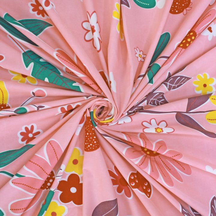 Rolled-up fabric Floral Fitted bedsheet