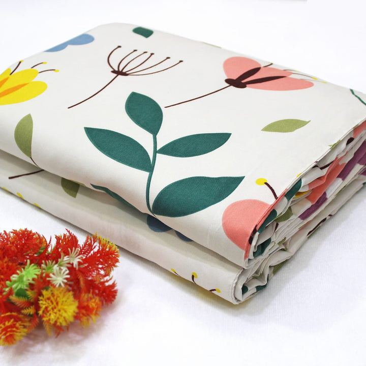 Cotton Microfiber Floral Reversible AC Dohar Blanket In Multicolor 