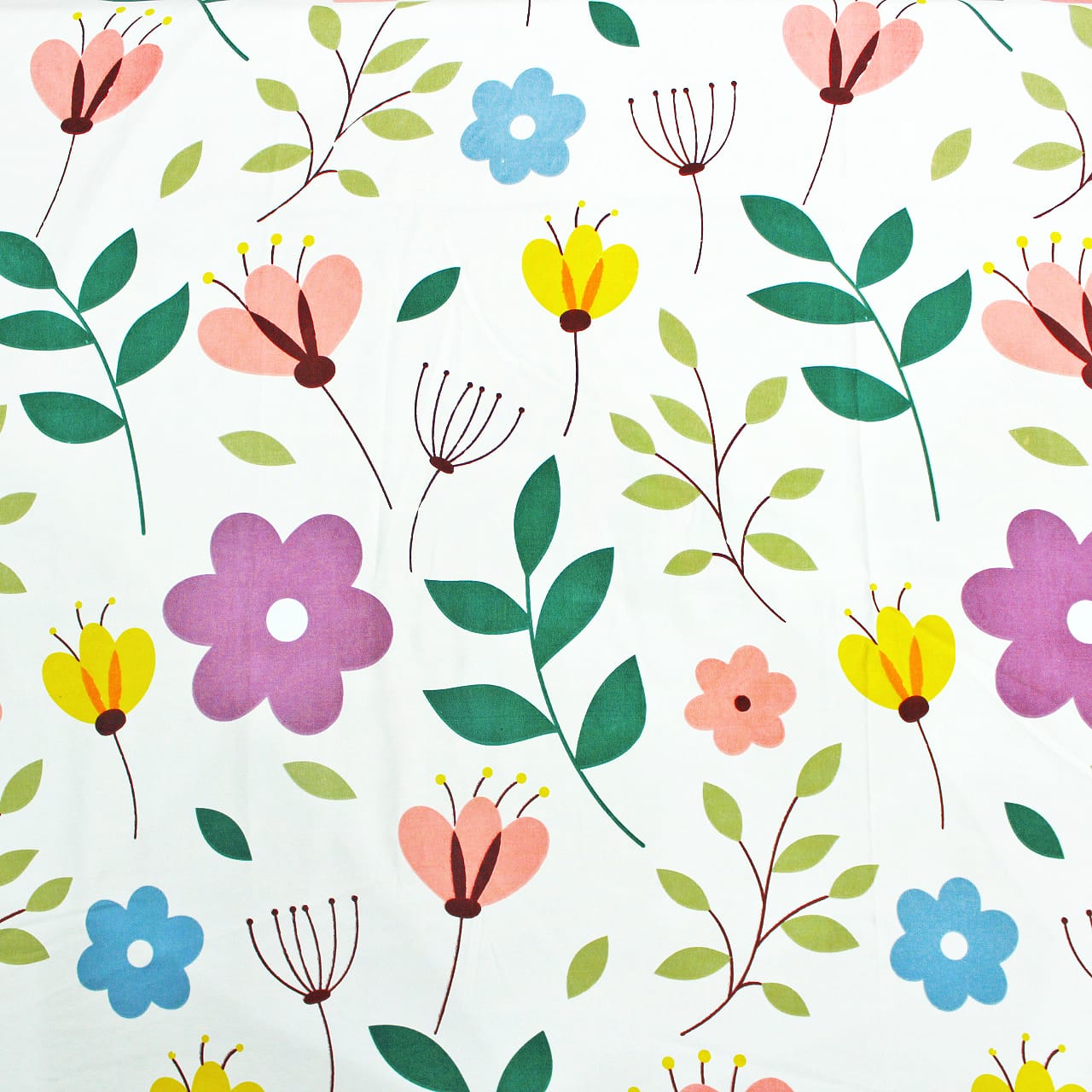 Cotton Floral Print 210 TC king Size Fitted Bedsheet In Multicolor Online In India