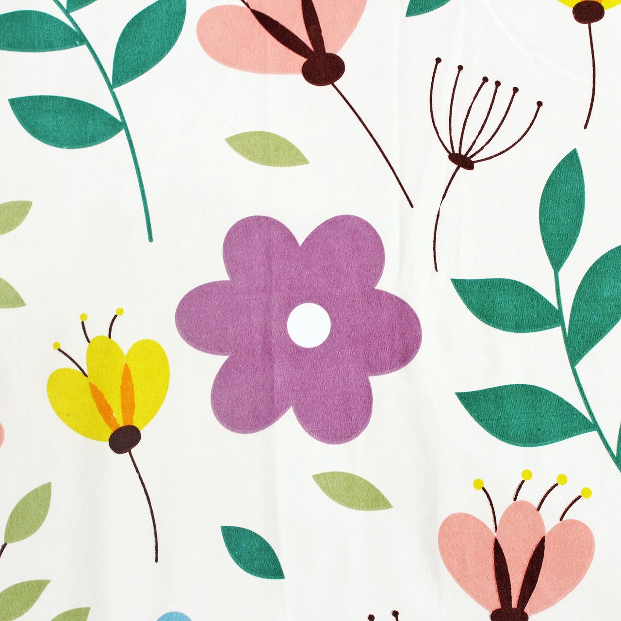 Soft Cotton Floral Print 210 TC Flat Bedsheet In Multicolor At Best Prices