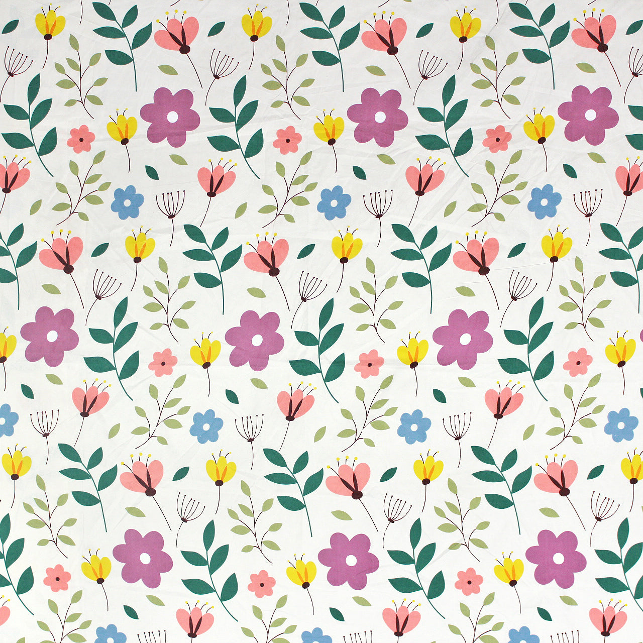 Soft Cotton Floral Print 210 TC Flat Bedsheet In Multicolor At Best Prices