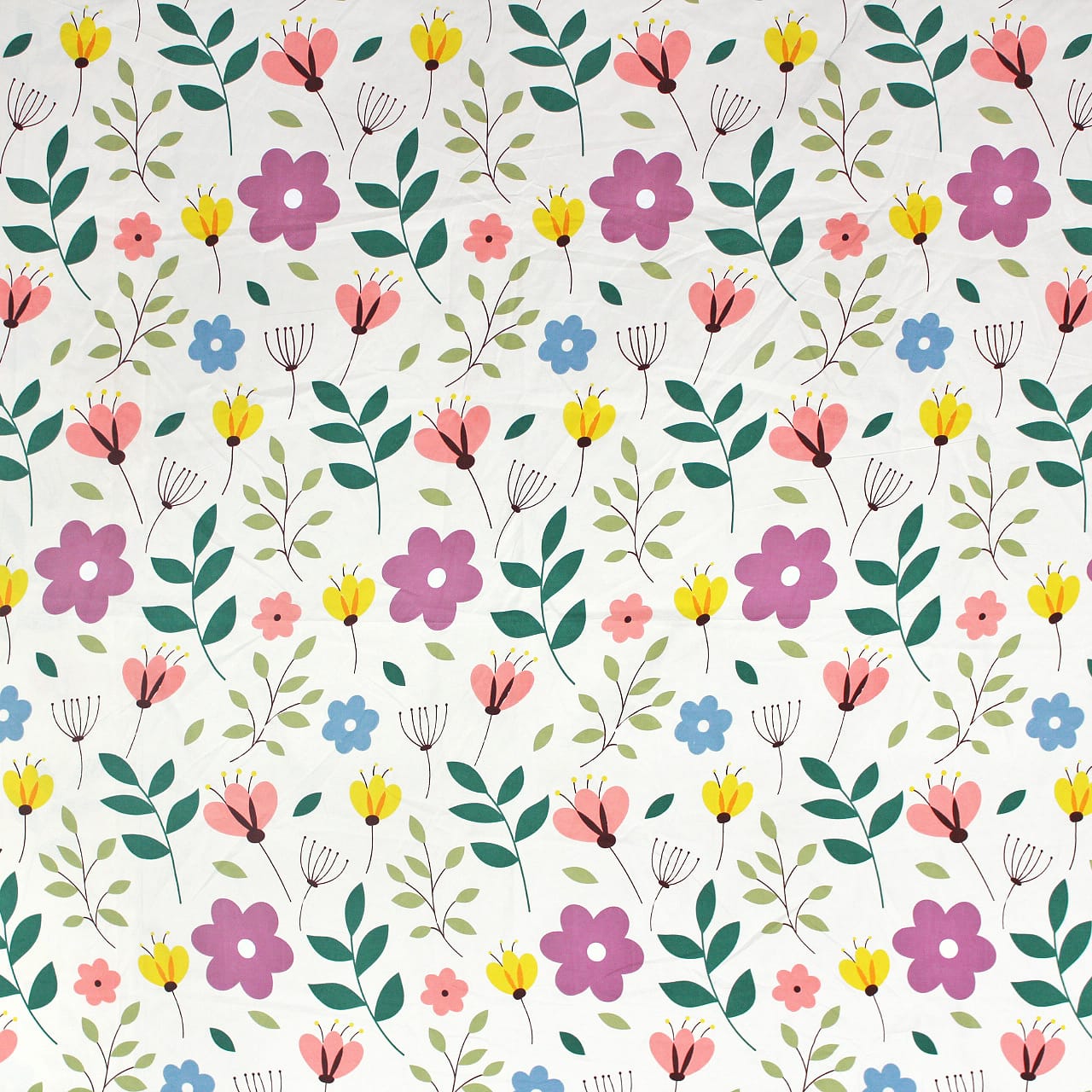 Cotton Floral Print 210 TC king Size Fitted Bedsheet In Multicolor Online In India