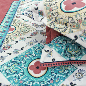 Cotton Floral Print 210 TC King Size Fitted Bedsheet In Multicolor At Best Prices