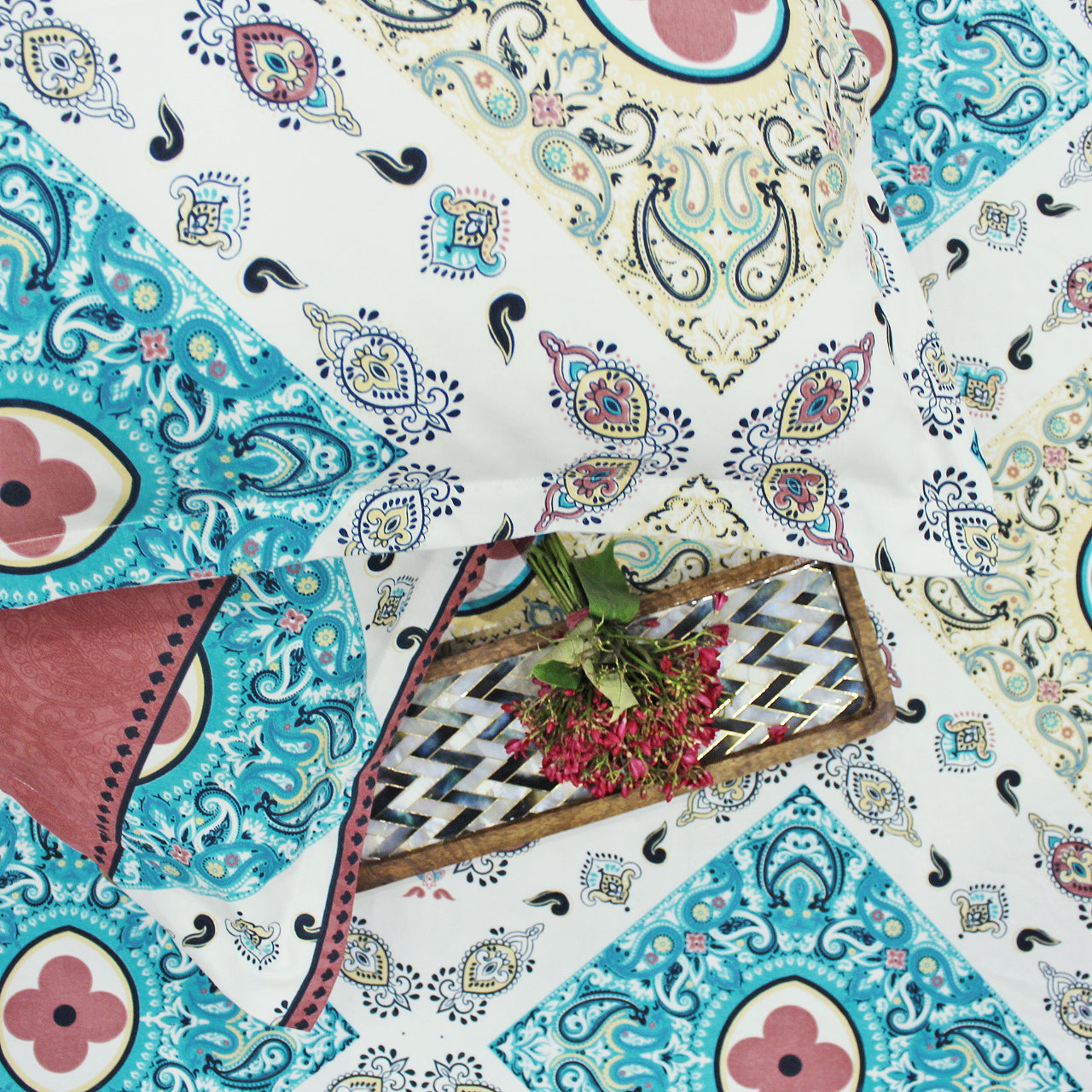 Cotton Floral Print 210 TC Flat Bedsheet In Multicolor At Best Prices