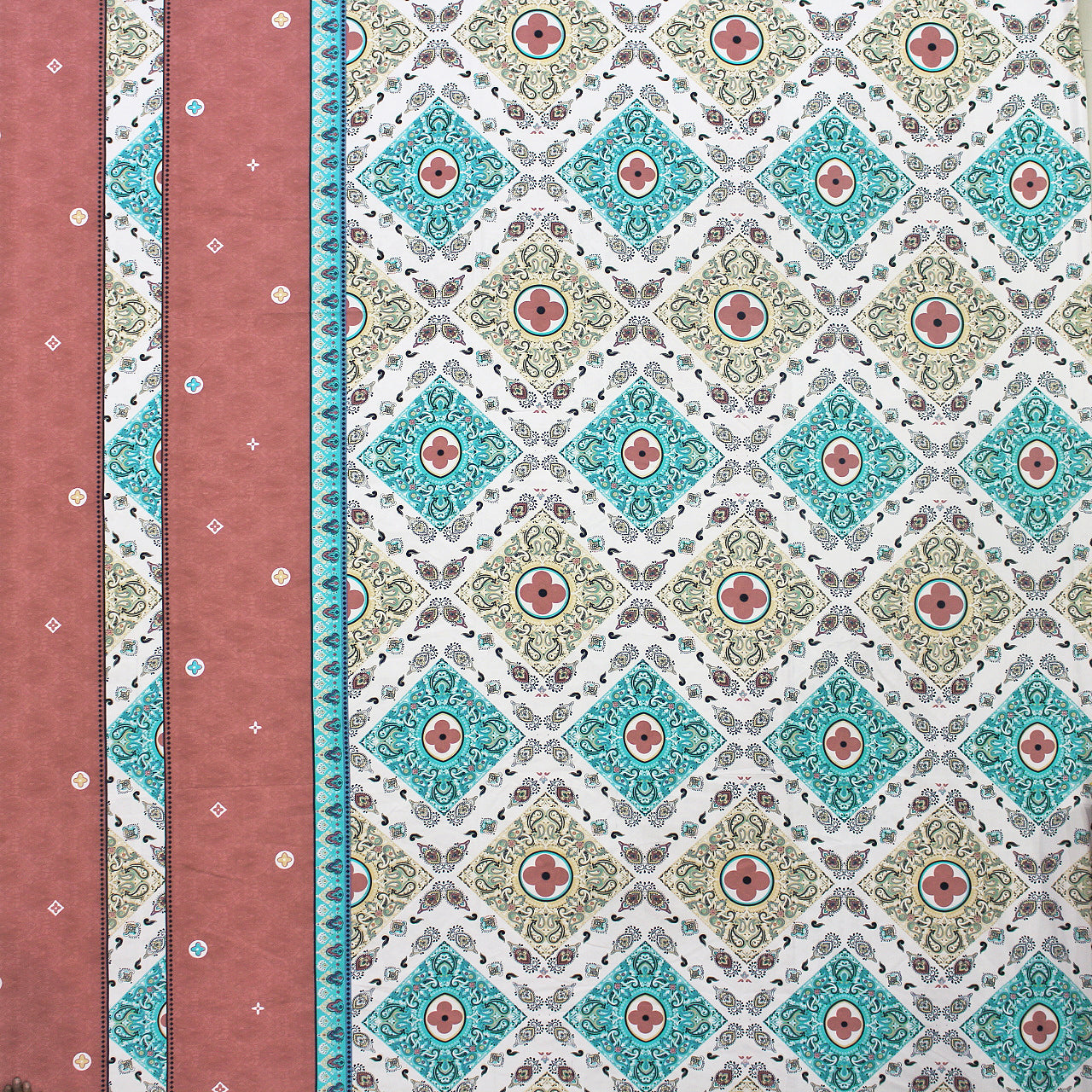 Cotton Floral Print 210 TC Flat Bedsheet In Multicolor At Best Prices