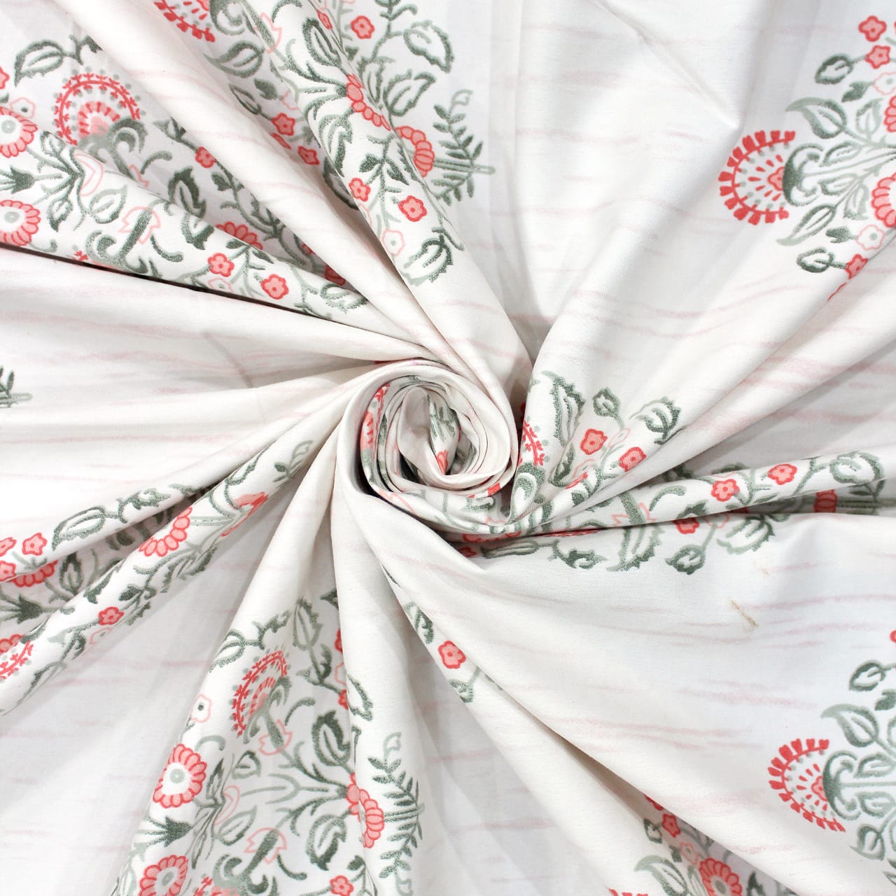 Soft Cotton Floral Print 210 TC Flat Bedsheet In Multicolor At Best Prices