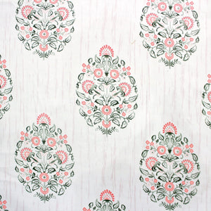 Cotton Floral Print 210 TC King Size Fitted Bedsheet In Multicolor