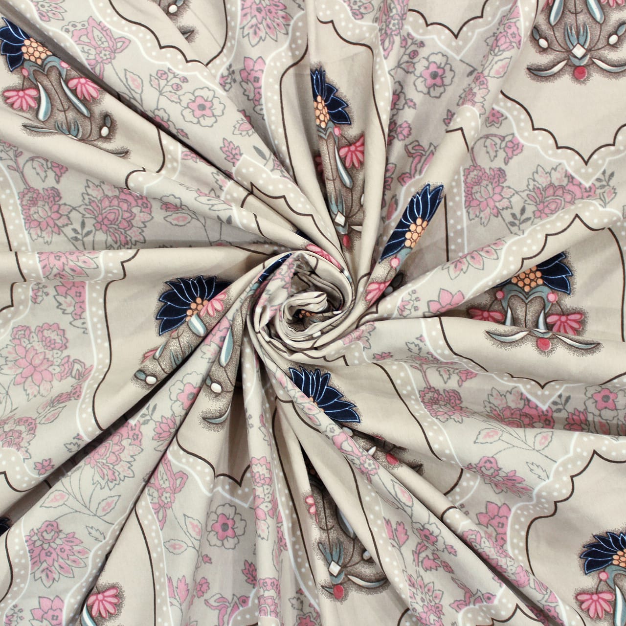 Cotton Floral Print 210 TC Flat Bedsheet In Multicolor At Best Prices