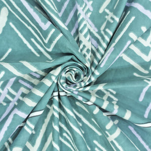 Cotton Geometrical Print 210 TC King Size Fitted Bedsheet In Multicolor