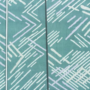 Cotton Geometrical Print 210 TC King Size Fitted Bedsheet In Multicolor