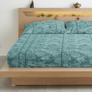 Abstract 210 TC Flat Bedsheet with Pillow Covers -  Multicolor