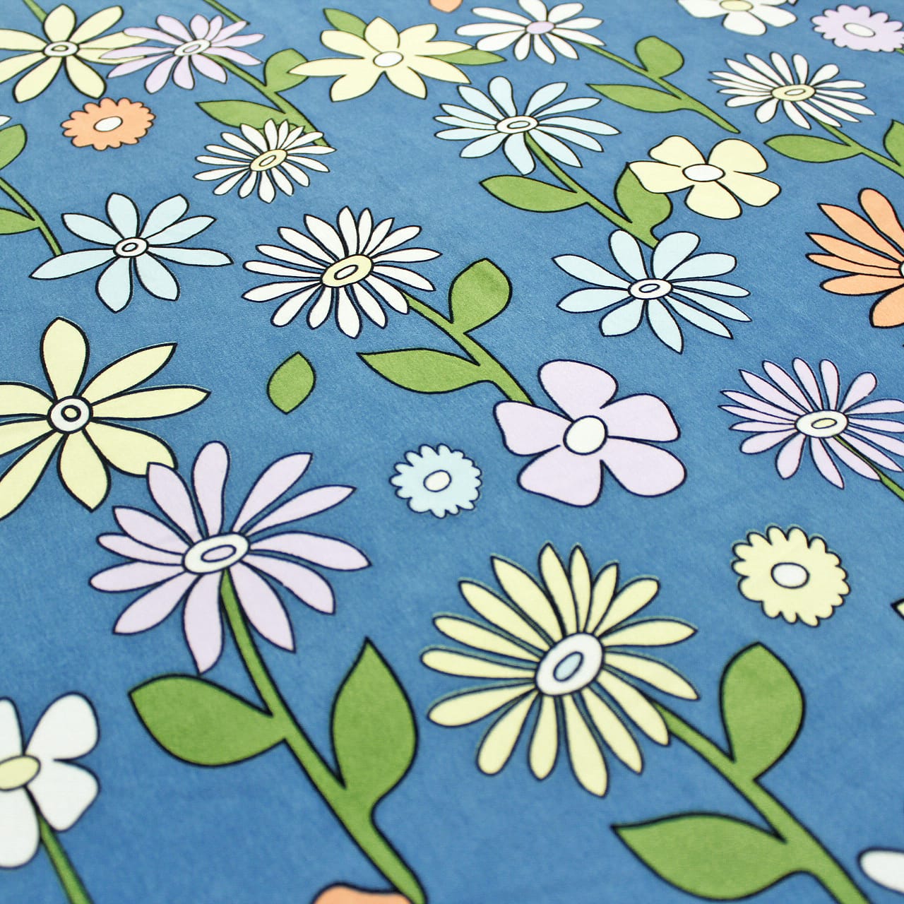 Cotton Floral Print 210 TC King Size Fitted Bedsheet In Multicolor