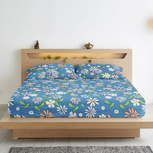 Soft Cotton Floral Print 210 TC Flat Bedsheet In Multicolor At Best Prices