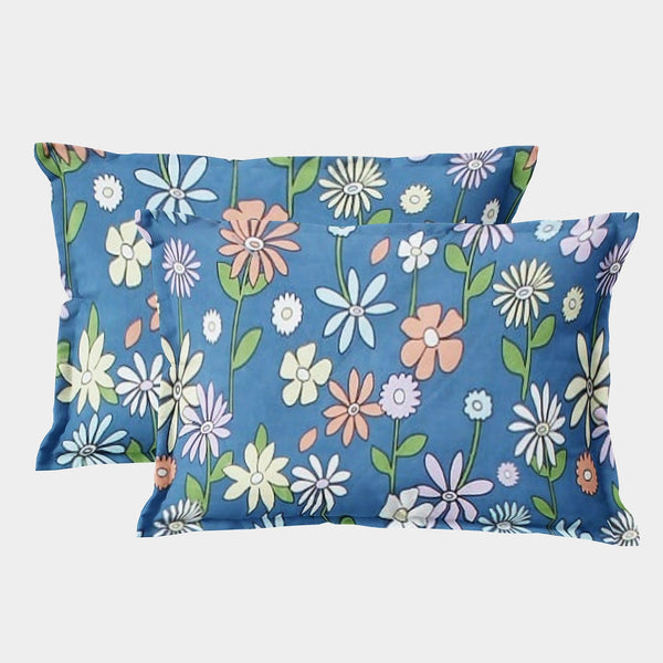 Printed Floral Set of 2 Pcs Pillow Cover - Multicolor
