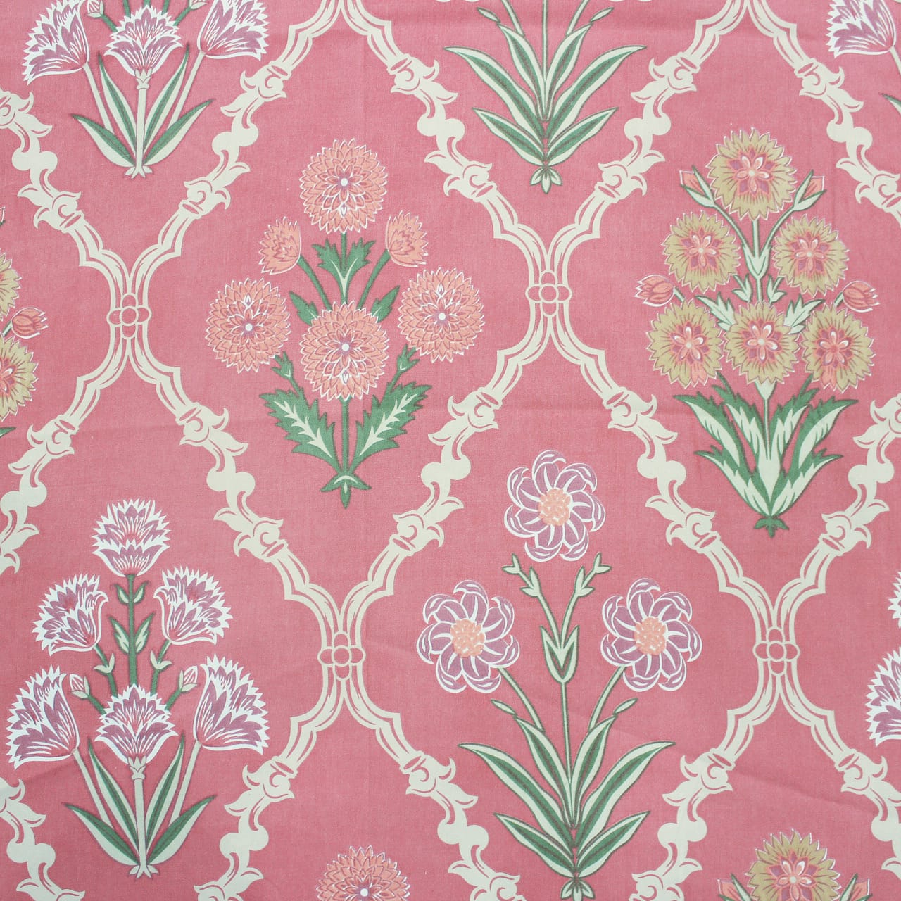 Cotton Microfiber Floral Reversible AC Dohar Blanket In Peach