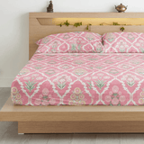 Floral 210 TC Flat Bedsheet with Pillow Covers - Multicolor