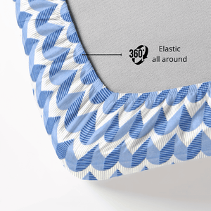 Close-up of 360 elastic fitted bedsheet