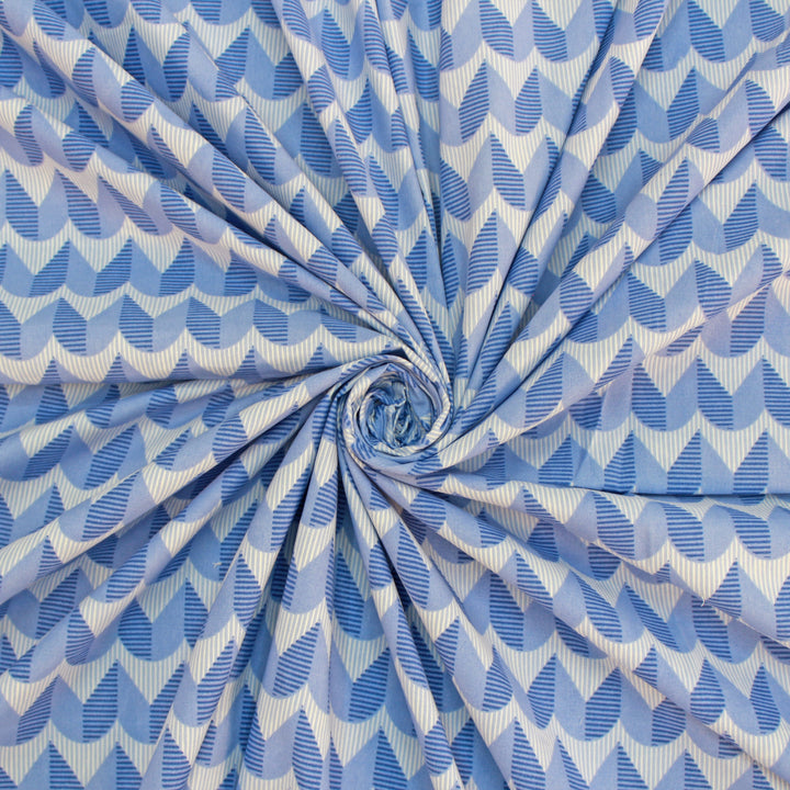 Abstract Fitted bedsheet fabric in a swirl.