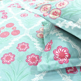 Floral 210 TC Fitted Bedsheet with Pillow Covers -  Multicolor