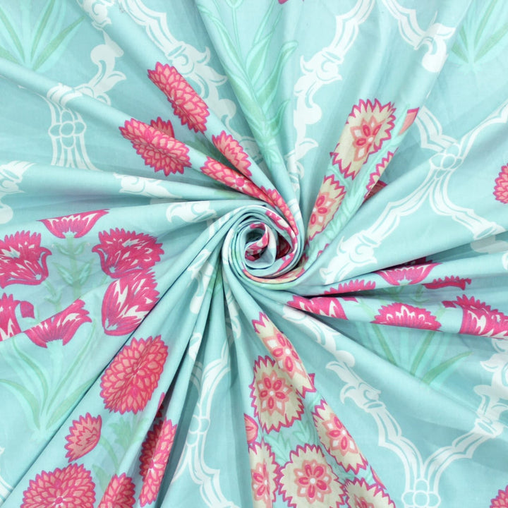 Floral 210 TC Fitted Bedsheet 