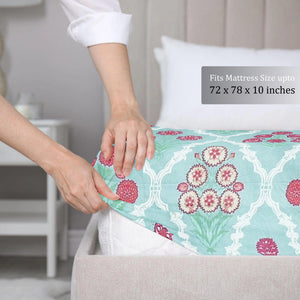 Floral 210 TC Fitted Bedsheet 