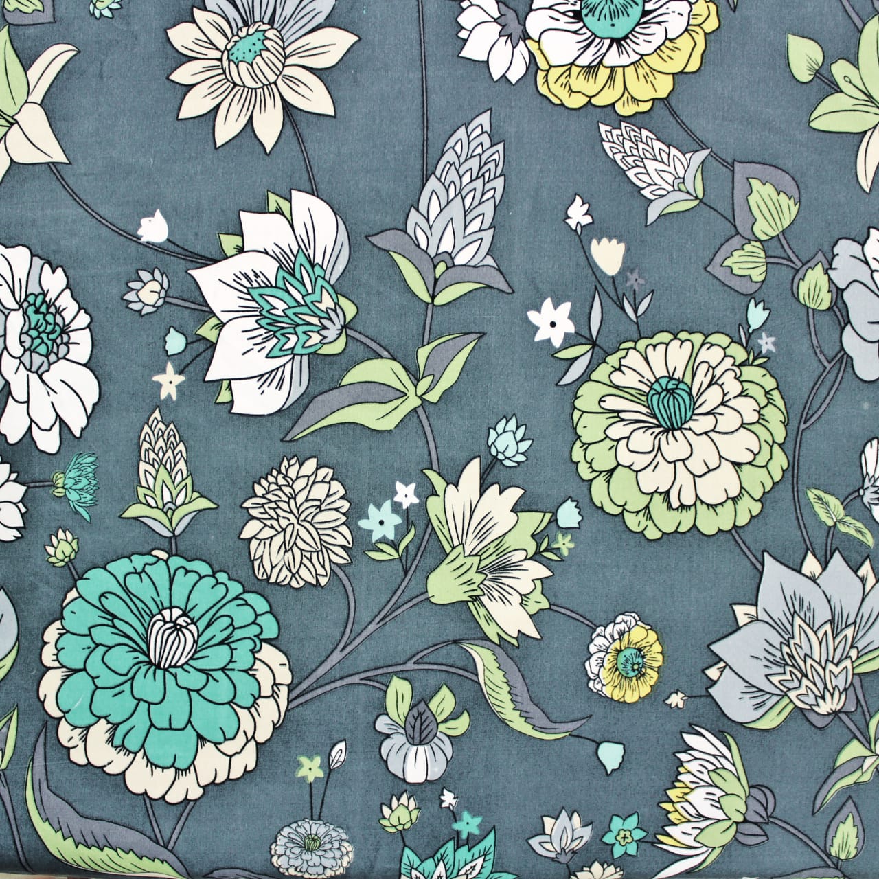 Cotton Floral Print 210 TC King Size Fitted Bedsheet In Multicolor
