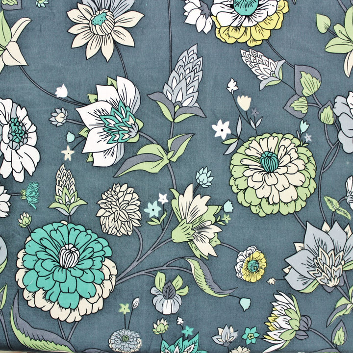 Cotton Floral Print 210 TC King Size Fitted Bedsheet In Multicolor