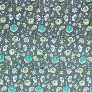 Cotton Floral Print 210 TC King Size Fitted Bedsheet In Multicolor