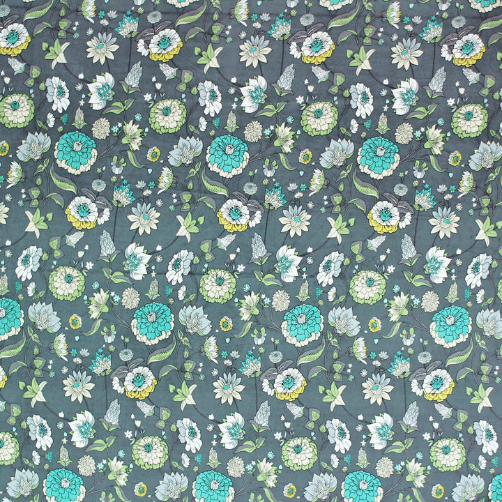 Cotton Floral Print 210 TC King Size Fitted Bedsheet In Multicolor