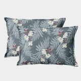 Printed Floral Set of 2 Pcs Pillow Cover - Grey