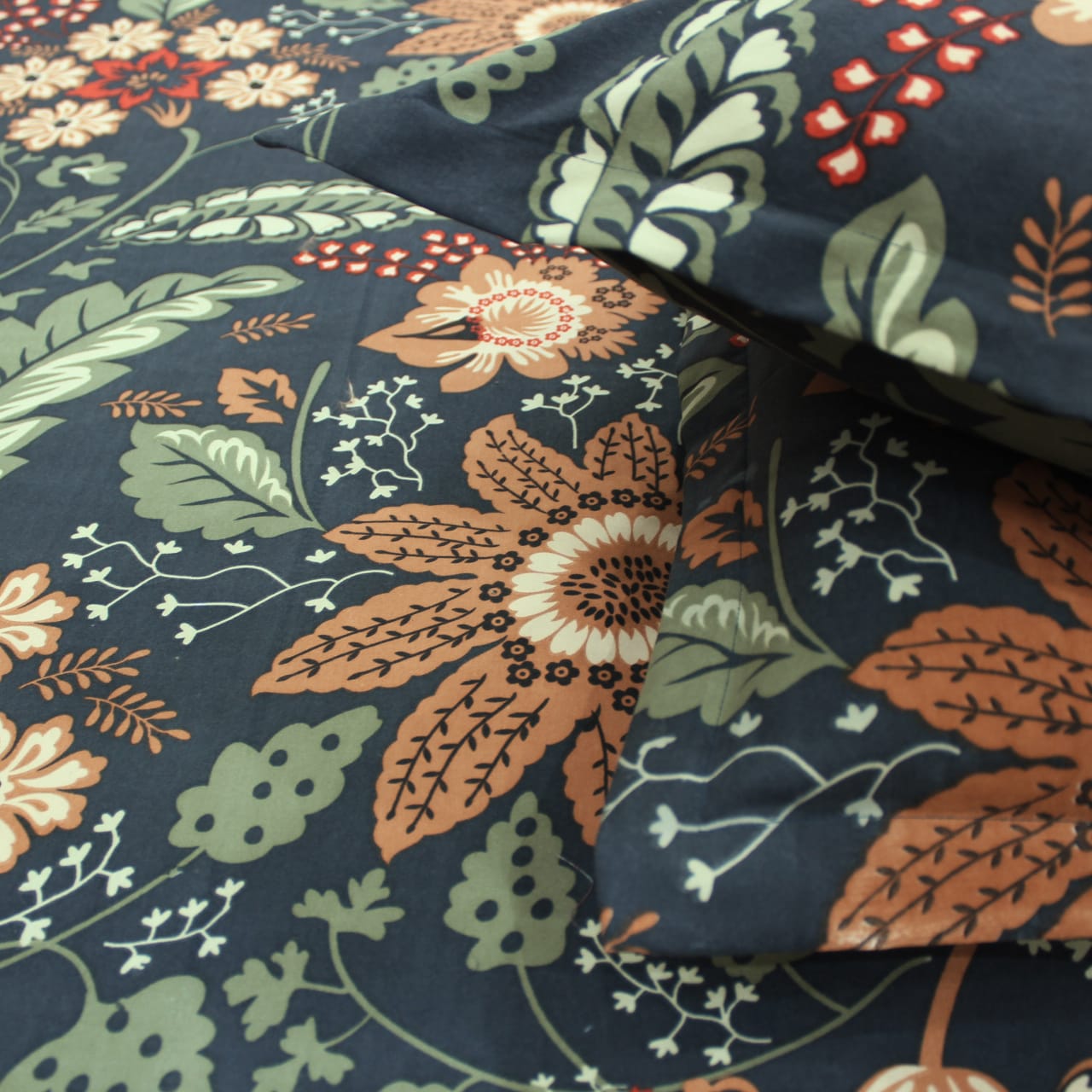 Cotton Floral Print 210 TC Flat Bedsheet In Multicolor At Best Prices