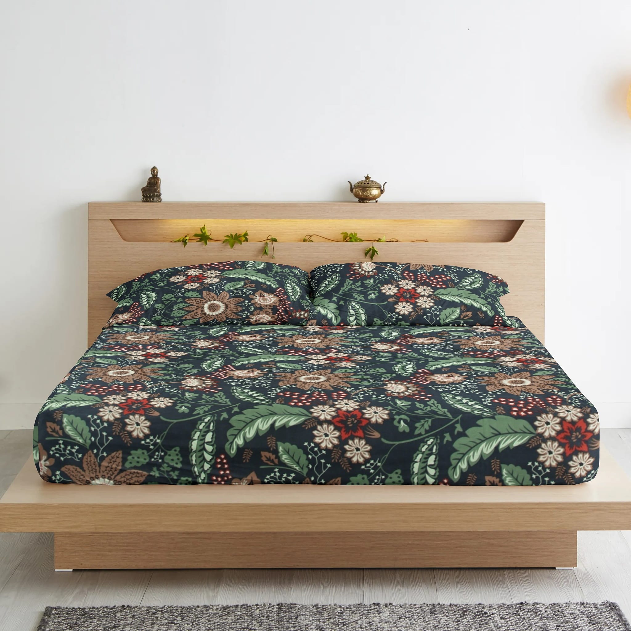Cotton Floral Print 210 TC Flat Bedsheet In Multicolor At Best Prices