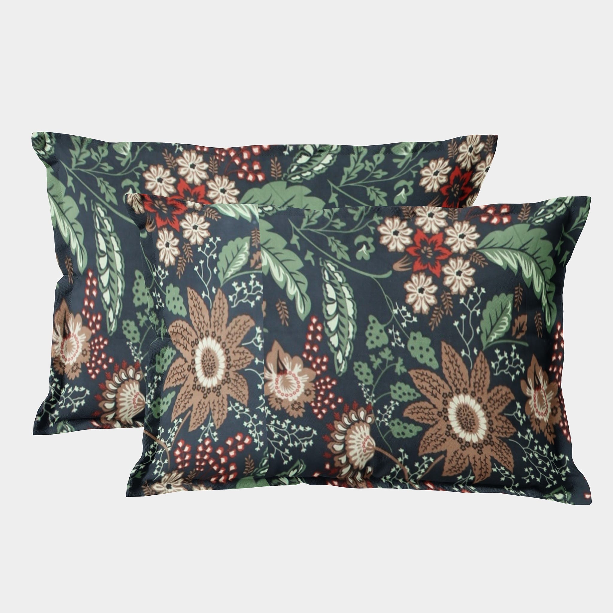 Printed Floral Set of 2 Pcs Pillow Cover - Multicolor