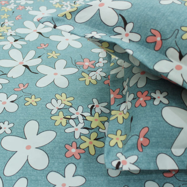 Cotton Floral Print 210 TC Flat Bedsheet In Multicolor At Best Prices