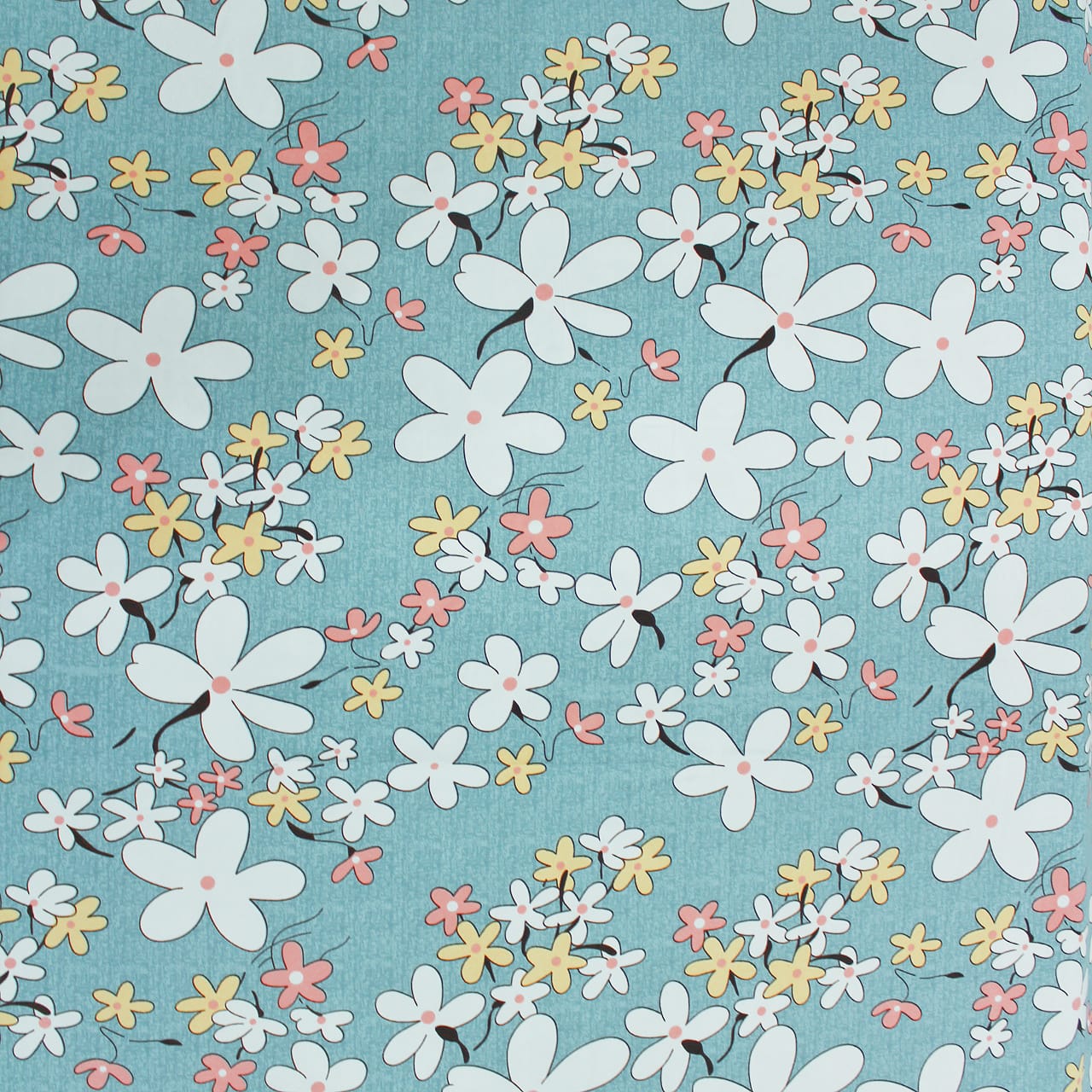 Cotton Floral Print 210 TC King Size Fitted Bedsheet In Multicolor