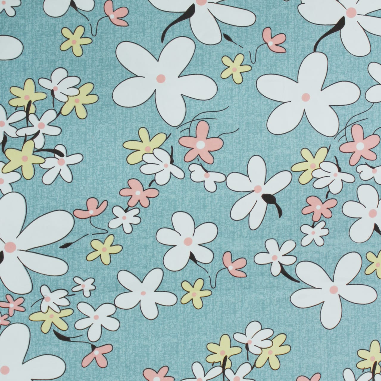 Cotton Floral Print 210 TC King Size Fitted Bedsheet In Multicolor