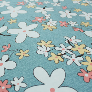 Cotton Floral Print 210 TC King Size Fitted Bedsheet In Multicolor