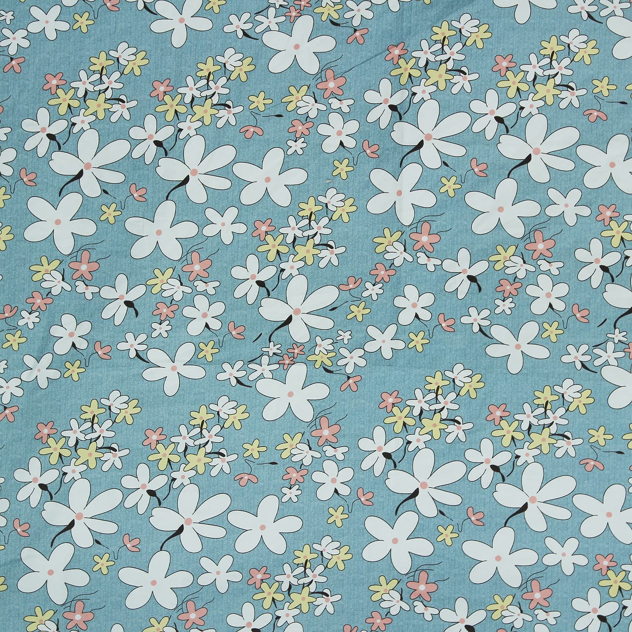 Cotton Floral Print 210 TC King Size Fitted Bedsheet In Multicolor