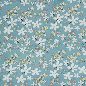 Cotton Floral Print 210 TC King Size Fitted Bedsheet In Multicolor