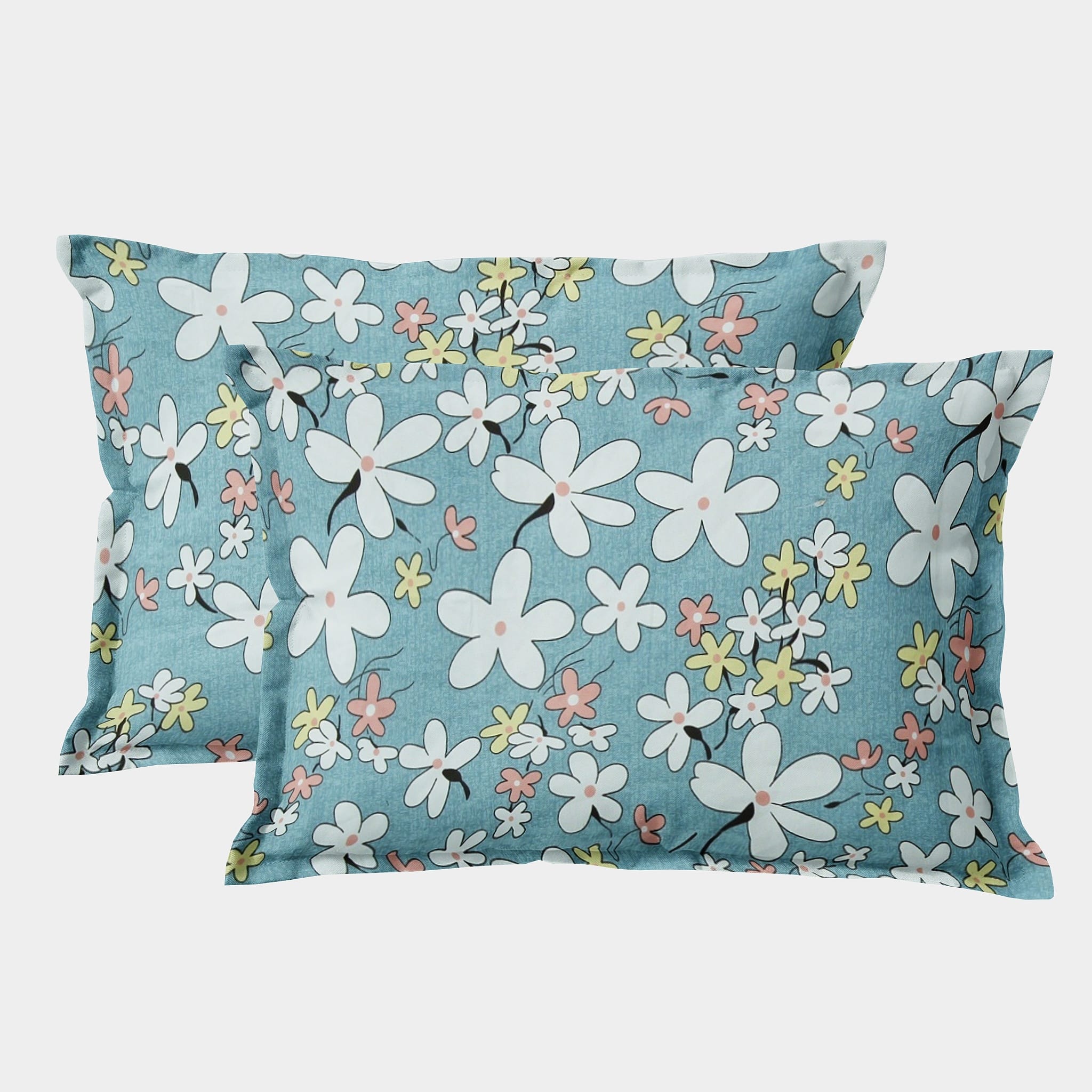 Printed Floral Set of 2 Pcs Pillow Cover - Multicolor